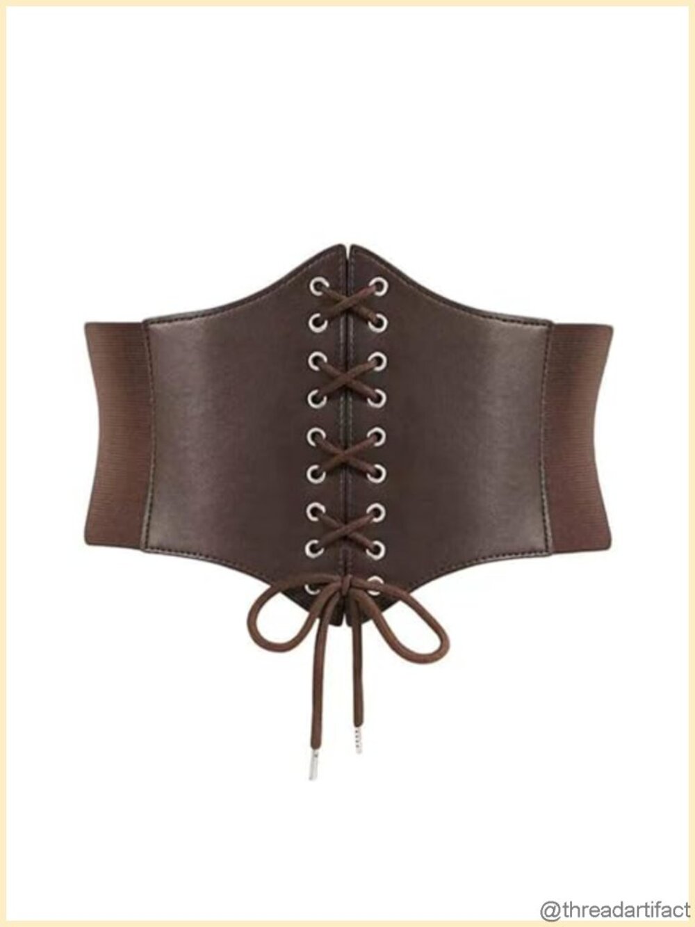 Womens Wide Elastic Lace-up Corset Belt PU Leather Waist Cinch Dress Costume